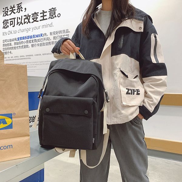 2020 autumn and winter new canvas backpack female korean fashion solid color simple retro student bag outdoor leisure backpack
2020 autumn and winter new canvas backpack female korean fashion solid color simple retro student bag outdoor leisure backpack