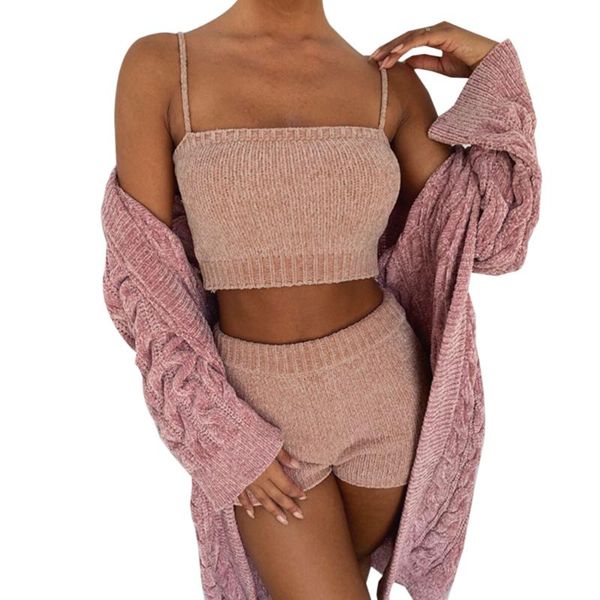new women sweater 3 piece set women fashion sling crop and shorts suit autumn winter knitted two piece set outfit, White
new women sweater 3 piece set women fashion sling crop and shorts suit autumn winter knitted two piece set outfit, White