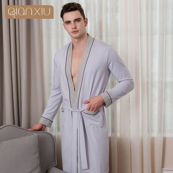 qianxiu cotton sleepshirts men knitted homedress long-sleeve patchwork nightgown, Black;brown
qianxiu cotton sleepshirts men knitted homedress long-sleeve patchwork nightgown, Black;brown