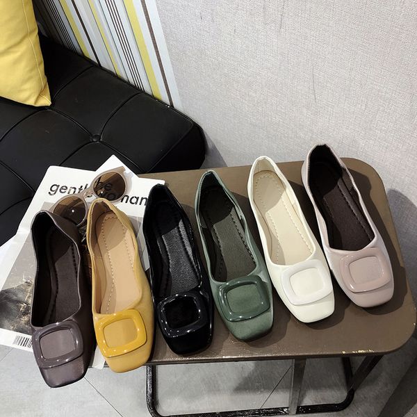 2019 spring and summer new women's shoes shallow mouth square head flat shoes women's flat with square buckle scoop, Black
2019 spring and summer new women's shoes shallow mouth square head flat shoes women's flat with square buckle scoop, Black