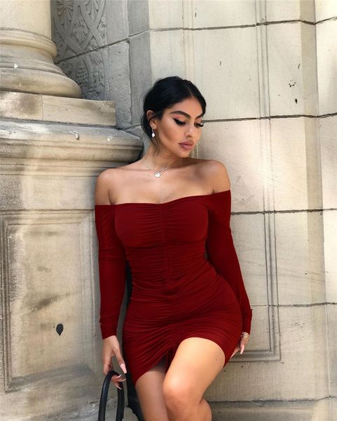 women designer dresses fashion club summer slash neck solid color pleated bodycon dress women designer clothes, White;black
women designer dresses fashion club summer slash neck solid color pleated bodycon dress women designer clothes, White;black