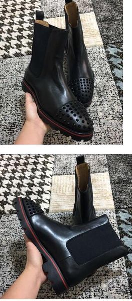 new luxury designe красного sole тенденция моды элегантных мужчины сапоги голеностопного ботинок черные кожаный с красным нижним rivet декор, Black
new luxury designe красного sole тенденция моды элегантных мужчины сапоги голеностопного ботинок черные кожаный с красным нижним rivet декор, Black