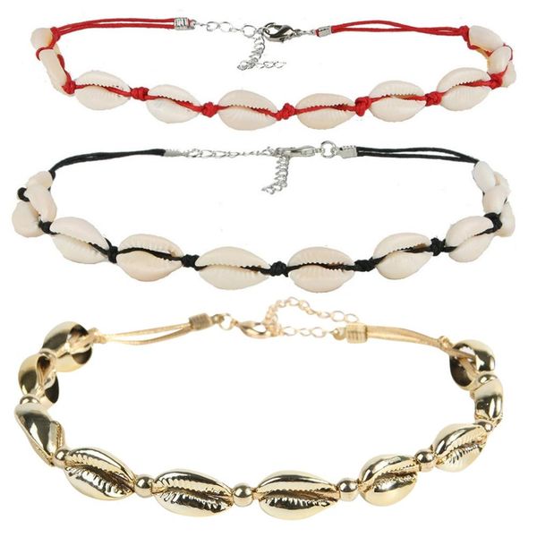 new fashion natural shell necklaces handmade hand-woven adjustable boho hawaii sea beach short chokers for women girls jewelry#d, Golden;silver
new fashion natural shell necklaces handmade hand-woven adjustable boho hawaii sea beach short chokers for women girls jewelry#d, Golden;silver