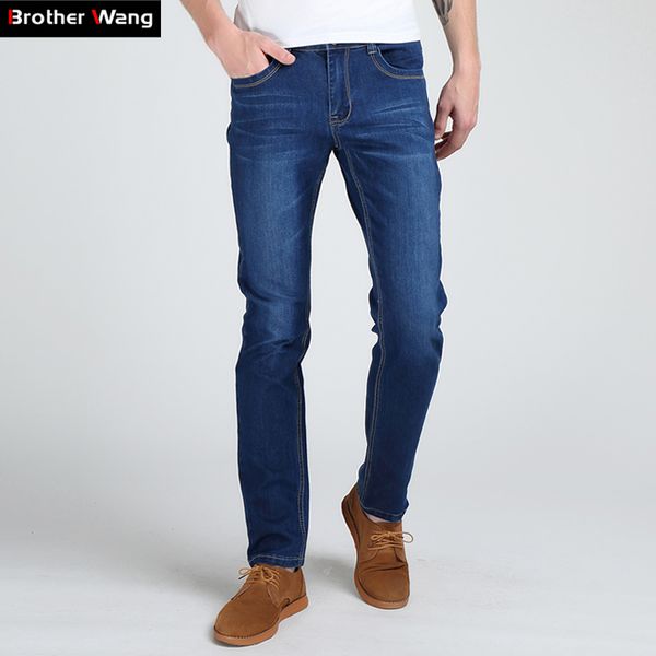 brother wang men's slim jeans fashion high elastic maletighten solid brand casual skinny jeans, Blue
brother wang men's slim jeans fashion high elastic maletighten solid brand casual skinny jeans, Blue