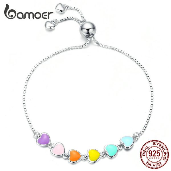 bamoer rainbow color enamel heart bracelet for women heart-shape 925 sterling silver chain bracelet anti-allergy jewelry scb158 ly191217, Black
bamoer rainbow color enamel heart bracelet for women heart-shape 925 sterling silver chain bracelet anti-allergy jewelry scb158 ly191217, Black