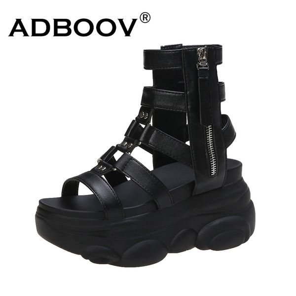 sandals adboov zip platform wedge women height increasing 9 cm pu leather gladiator female shoes, Black
sandals adboov zip platform wedge women height increasing 9 cm pu leather gladiator female shoes, Black