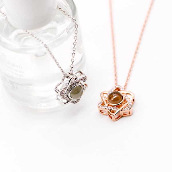 star of david shape 100 language i love you projection necklaces for women dainty jewelry rose gold letter necklace collar mujer, Silver
star of david shape 100 language i love you projection necklaces for women dainty jewelry rose gold letter necklace collar mujer, Silver
