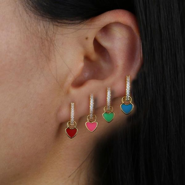 2020 rainbow heart hoop earrings earring with romantic cz pink red green blue enamel colourful gorgeous women earring jewelry, Silver
2020 rainbow heart hoop earrings earring with romantic cz pink red green blue enamel colourful gorgeous women earring jewelry, Silver
