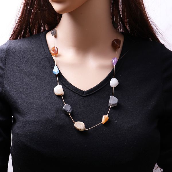 women's korean irregular natural stone rainbow necklace fashion retro lady summer cool clothing accessories 2020 jewelry, Silver
women's korean irregular natural stone rainbow necklace fashion retro lady summer cool clothing accessories 2020 jewelry, Silver