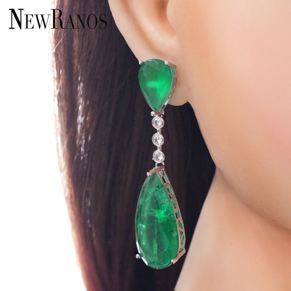 newranos long drop earrings green fusion stone with cubic zirconia dangle earrings party jewelry women fashion jewelry efx001862, Silver
newranos long drop earrings green fusion stone with cubic zirconia dangle earrings party jewelry women fashion jewelry efx001862, Silver
