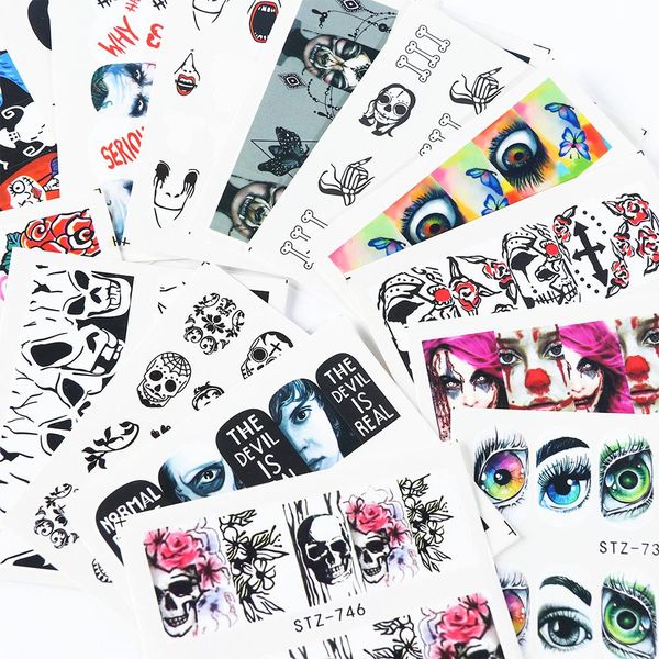 fashion 25pcs halloween designs water transfer stickers skull head vampire rose nail art decals nail art diy decorations trstz731-755-1, Black
fashion 25pcs halloween designs water transfer stickers skull head vampire rose nail art decals nail art diy decorations trstz731-755-1, Black