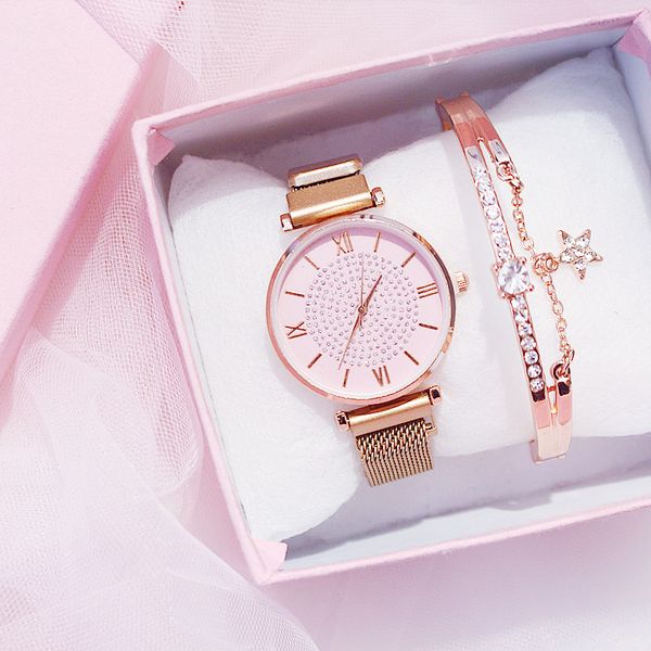 fashion lady starry sky watch mesh belt watch rose gold bracelet women quartz crystal bracelet, Slivery;brown
fashion lady starry sky watch mesh belt watch rose gold bracelet women quartz crystal bracelet, Slivery;brown