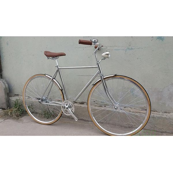 retro bike sliver 700c fixed gear bike vintage track single speed bike 52cm fixie black color frame
retro bike sliver 700c fixed gear bike vintage track single speed bike 52cm fixie black color frame