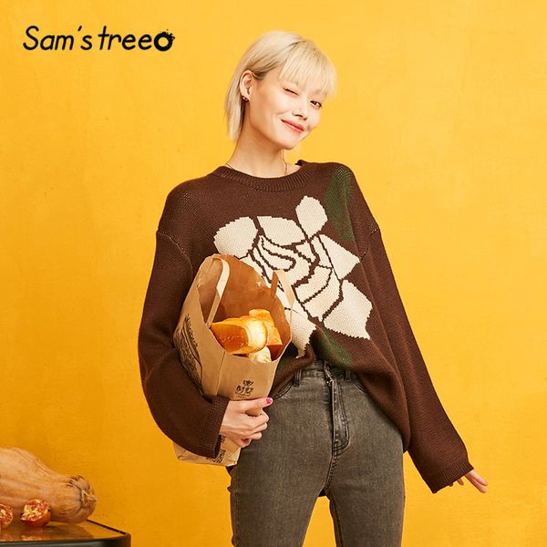 sam's tree coffee big floral korean oversize sweater women clothes 2020 autumn drop shoulder casual office ladies knitted, White;black
sam's tree coffee big floral korean oversize sweater women clothes 2020 autumn drop shoulder casual office ladies knitted, White;black