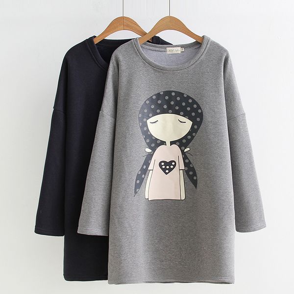 girl student's harajuku cartoon sweatshirts street wear round neck fleece hoodies plus size loose casual long winter jumper, Black
girl student's harajuku cartoon sweatshirts street wear round neck fleece hoodies plus size loose casual long winter jumper, Black