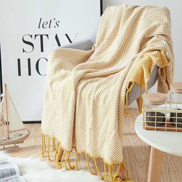 luxury yellow stripe knitted blanket 100% cotton nordic throw blanket with tassel on the couch queen size 120x180cm
luxury yellow stripe knitted blanket 100% cotton nordic throw blanket with tassel on the couch queen size 120x180cm