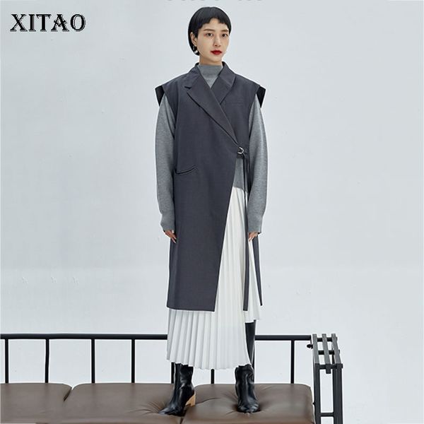 xitao irregular threshold womens vest suit collar bandage wild sleeveless coat personality trend streetwear women dmy1171, Black;white
xitao irregular threshold womens vest suit collar bandage wild sleeveless coat personality trend streetwear women dmy1171, Black;white