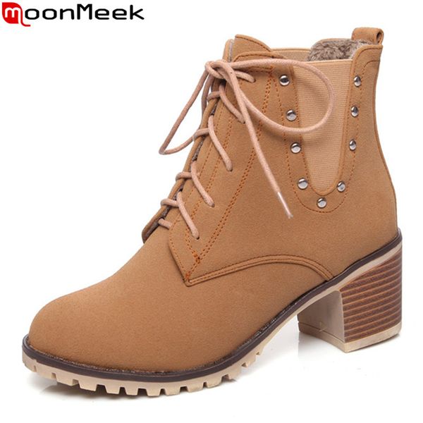 moonmeek 2020 large size 33-43 women brand boots square heels roumd toe lace up ladies shoes comfortable casual ankle boots, Black
moonmeek 2020 large size 33-43 women brand boots square heels roumd toe lace up ladies shoes comfortable casual ankle boots, Black