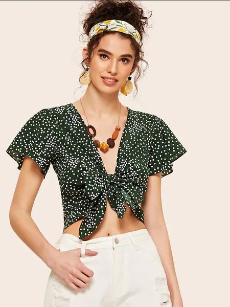 retro womens polka dot v neck women knot tie short sleeve slim shirts sweat student ladies short blouse green red, White
retro womens polka dot v neck women knot tie short sleeve slim shirts sweat student ladies short blouse green red, White