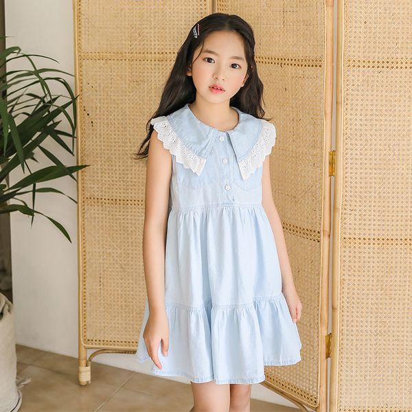 girls 2020 summer korean lace doll collar denim dress cute princess dress baby girl cotton 6 to 16 y children's clothing, Red;yellow
girls 2020 summer korean lace doll collar denim dress cute princess dress baby girl cotton 6 to 16 y children's clothing, Red;yellow