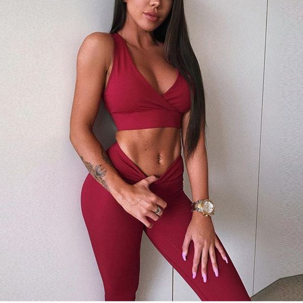 women's fitness suits deep v neck crop tank workout red and legging pants 2 pieces set 2018 fashion ladies tracksuit, White
women's fitness suits deep v neck crop tank workout red and legging pants 2 pieces set 2018 fashion ladies tracksuit, White