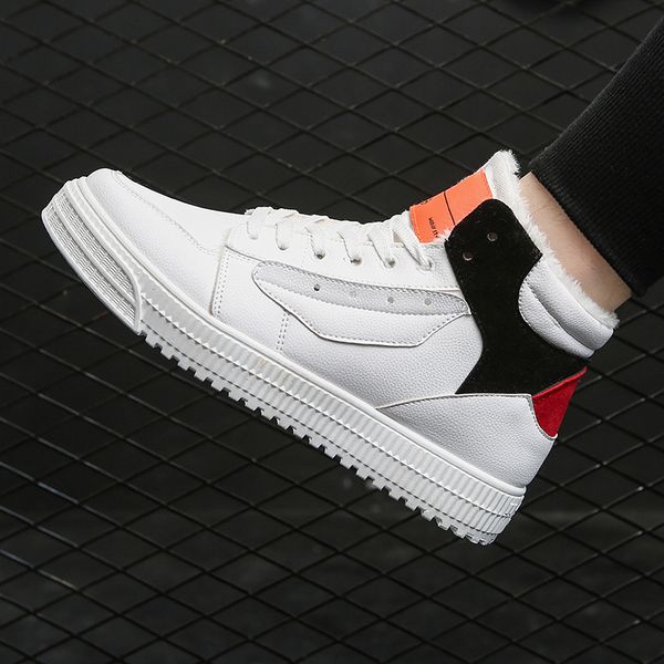 winter shoes men white shoes white men gao bang canvas winter boots snow boots leather casual, Black 
winter shoes men white shoes white men gao bang canvas winter boots snow boots leather casual, Black