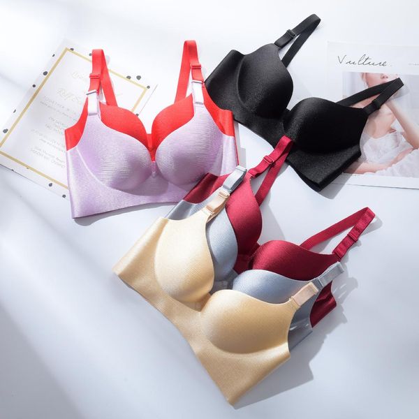 solid seemless women's underwear suit bra without steel ring push up-under the thin thick section deep-v small bra, Red;black
solid seemless women's underwear suit bra without steel ring push up-under the thin thick section deep-v small bra, Red;black