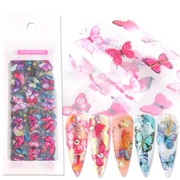10pcs/bag summer decals designs transfer foils on nails colorful butterfly nail sticker tips decal diy manicure decorations, Black
10pcs/bag summer decals designs transfer foils on nails colorful butterfly nail sticker tips decal diy manicure decorations, Black