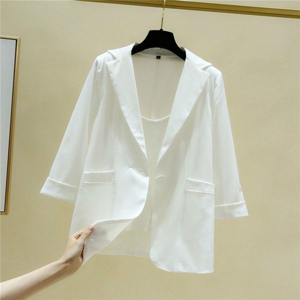 2020 new women spring summer fashion elegant single button suit blazers female chic solid color korean simple outwears b15, White;black
2020 new women spring summer fashion elegant single button suit blazers female chic solid color korean simple outwears b15, White;black