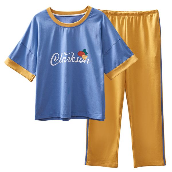 summer short +long pants ladies sleepwear 100%cotton letter women pajamas set o-neck casual soft big size -xxl girls pajama, Blue;gray
summer short +long pants ladies sleepwear 100%cotton letter women pajamas set o-neck casual soft big size -xxl girls pajama, Blue;gray