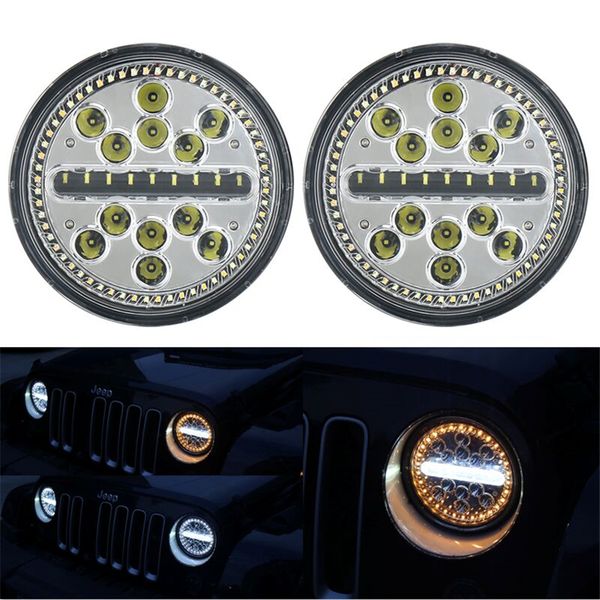 for 63w 7" round led headlamp h4 h/l beam with white drl & yellow turn amber halo ring signal light
for 63w 7" round led headlamp h4 h/l beam with white drl & yellow turn amber halo ring signal light