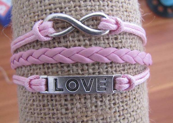 wholesale- alloy love infinity charm bracelets multi colors handmade and bangles gift items for women and men multilayer leather, Golden;silver
wholesale- alloy love infinity charm bracelets multi colors handmade and bangles gift items for women and men multilayer leather, Golden;silver