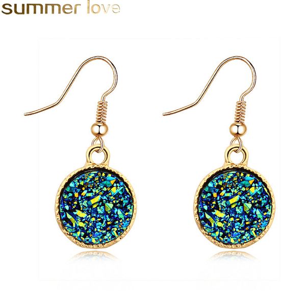 trendy round druzy resin earring colorful acrylic stone dangle earrings gold silver plated for women jewelry gifts
trendy round druzy resin earring colorful acrylic stone dangle earrings gold silver plated for women jewelry gifts
