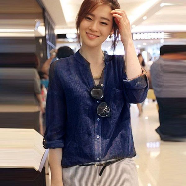 women blouse summer shirts ladies cotton linen blouses casual three quarter sleeve solid button shirts tunic 2020, White
women blouse summer shirts ladies cotton linen blouses casual three quarter sleeve solid button shirts tunic 2020, White