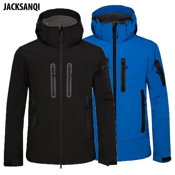 jacksanqi men's winter softshell hiking hooded jackets ski camping trekking jackets waterproof outdoor sports male coats ra167, Blue;black
jacksanqi men's winter softshell hiking hooded jackets ski camping trekking jackets waterproof outdoor sports male coats ra167, Blue;black