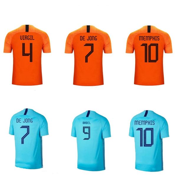 2019 nederland kids soccer jersey memphis de jong virgil de ligt футбольная рубашка домашние болельщики топы мужская camisa de futebol