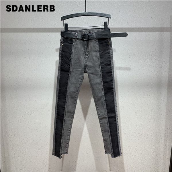 harajuku color panel jeans women's 2020 spring new plus size high-waist jeans fashion slim-fit pencil pants spodnie damskie, Blue
harajuku color panel jeans women's 2020 spring new plus size high-waist jeans fashion slim-fit pencil pants spodnie damskie, Blue