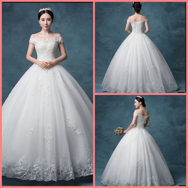 2019 ball gown white lace appliques stylish wedding dress beaded off the shoulder princess long bride gowns selling
2019 ball gown white lace appliques stylish wedding dress beaded off the shoulder princess long bride gowns selling