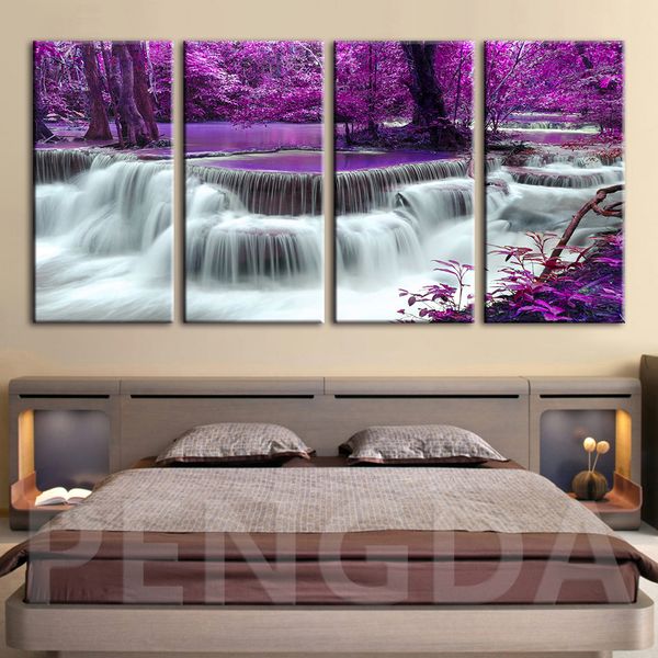 home decoration poster wall art canvas prints purple tree waterfall painting for living room modern pictures modular framework 
home decoration poster wall art canvas prints purple tree waterfall painting for living room modern pictures modular framework