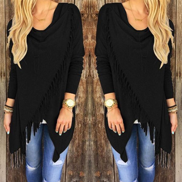 new casual cardigans autumn women blusas loose knit waterfall cardigan long sleeve irregular sweater coat, White;black
new casual cardigans autumn women blusas loose knit waterfall cardigan long sleeve irregular sweater coat, White;black