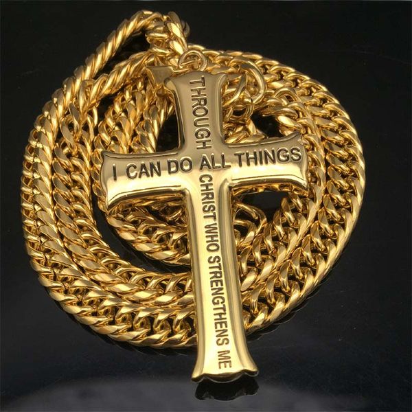 men's gold/silver necklace stainless steel cross pendant necklace bible verse with curb chain
men's gold/silver necklace stainless steel cross pendant necklace bible verse with curb chain