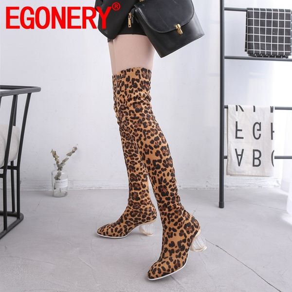 egonery woman shoes autumn winter new fashion leopard square toe over knee boots outside warm high heels plus size ladies shoes, Black
egonery woman shoes autumn winter new fashion leopard square toe over knee boots outside warm high heels plus size ladies shoes, Black