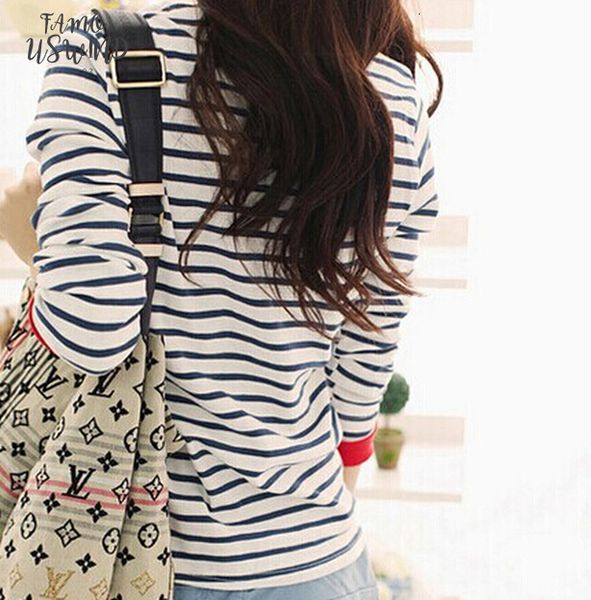 2015 new tee women fashion o neck long sleeve autumn cotton t shirt casual striped loose t shirt blusas femininas, White
2015 new tee women fashion o neck long sleeve autumn cotton t shirt casual striped loose t shirt blusas femininas, White