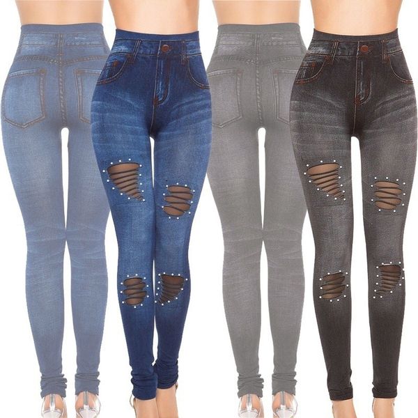 new pearl mesh hole cotton imitation denim capris summer femme korean winter leggings, Black
new pearl mesh hole cotton imitation denim capris summer femme korean winter leggings, Black