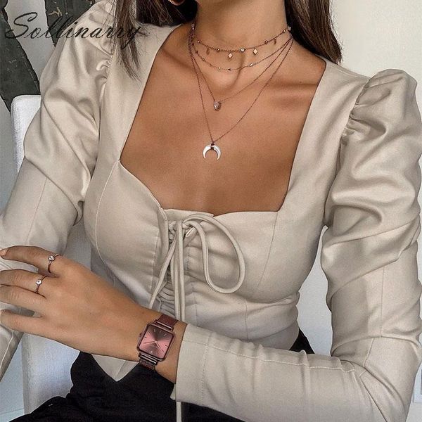 sollinarry high fashion short blouses women 2019 long sleeve lace up slim blouse shirts female grey casual busas street, White
sollinarry high fashion short blouses women 2019 long sleeve lace up slim blouse shirts female grey casual busas street, White