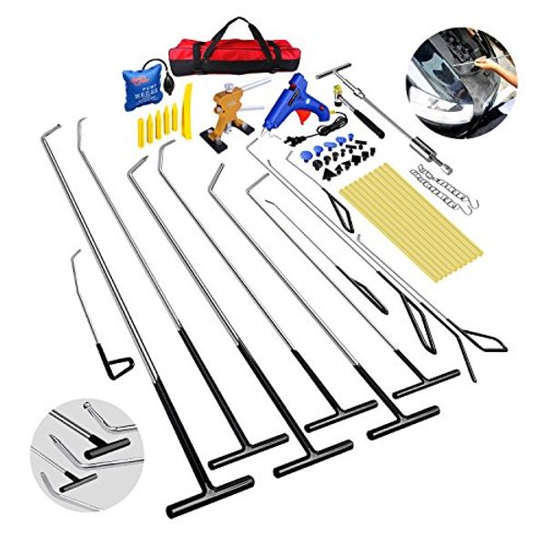 

pdr body car down dent super rods 54pcs auto wedge professional paintless tools removal hail puller damage kits tap air repair