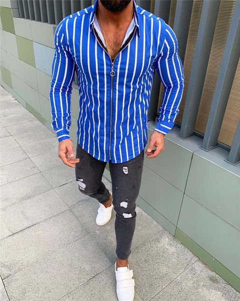 spring mens striped casual shirts zipper straight lapel neck male tshirts long sleeve fashion homme, White;black
spring mens striped casual shirts zipper straight lapel neck male tshirts long sleeve fashion homme, White;black