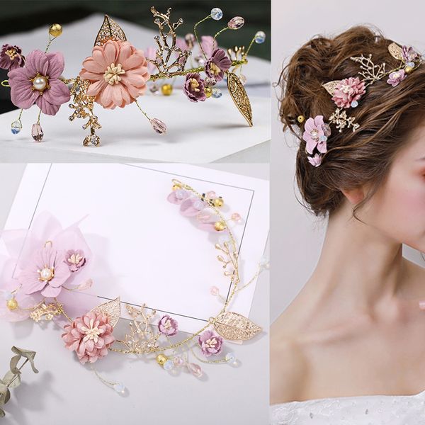 bride headpiece crown headwear pearl head band wedding headdress handmade romantic flower tiaras hair jewelry accessories, Golden;white
bride headpiece crown headwear pearl head band wedding headdress handmade romantic flower tiaras hair jewelry accessories, Golden;white