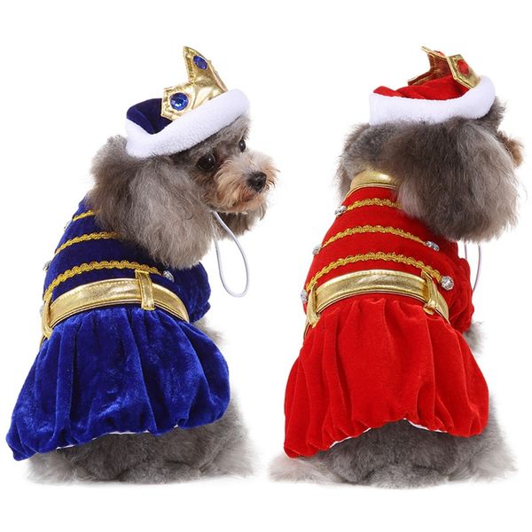pet halloween cosplay costume funny princes outfits set 2-legged coat and hat for dogs, red / blue
pet halloween cosplay costume funny princes outfits set 2-legged coat and hat for dogs, red / blue
