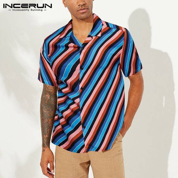 men's casual shirts 2021 summer striped man short sleeve lapel shirt loose colorful breathable blusas hawaiian streetwear s-5xl, White;black
men's casual shirts 2021 summer striped man short sleeve lapel shirt loose colorful breathable blusas hawaiian streetwear s-5xl, White;black